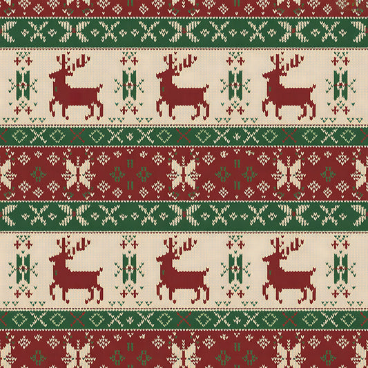 Scandinavian Folk Christmas Pattern 21 Quilting Cotton Fabric