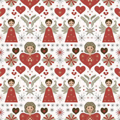 Scandinavian Folk Christmas Pattern 7 Quilting Cotton Fabric