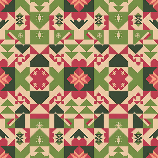 Scandinavian Folk Christmas Pattern 9 Quilting Cotton Fabric
