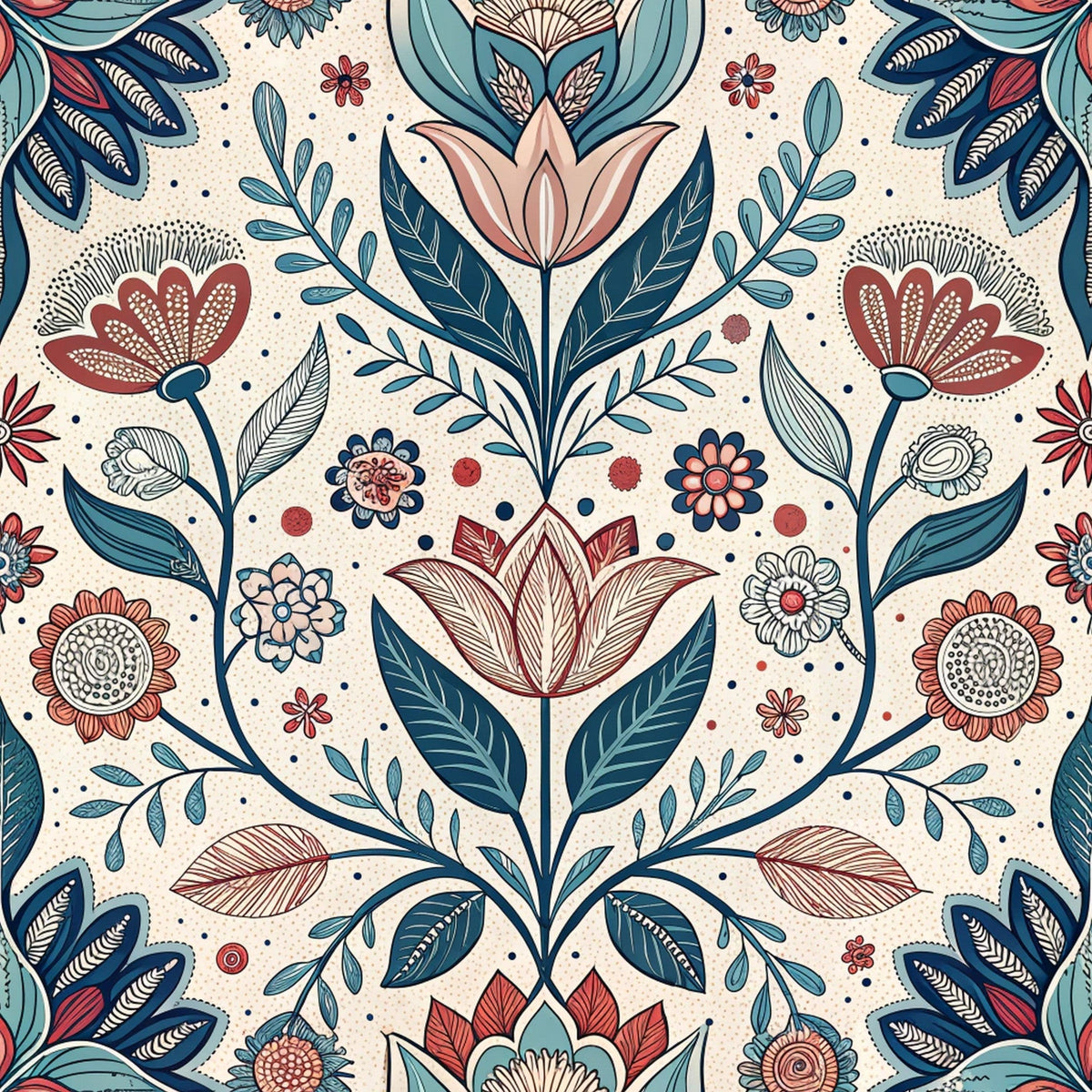 Nordic Bloom Pattern 1 Minky Fabric
