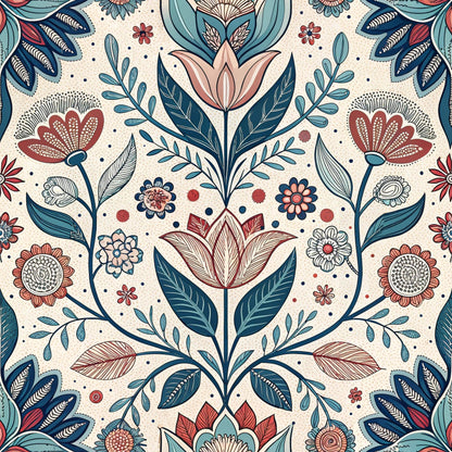Nordic Bloom Pattern 1 Minky Fabric