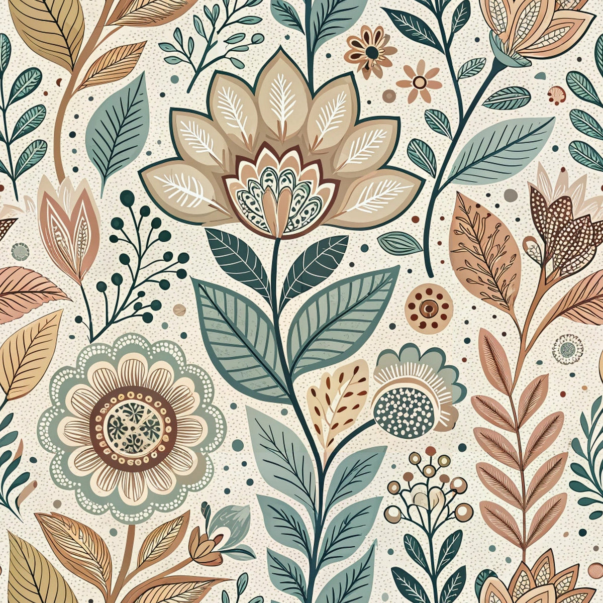 Nordic Bloom Pattern 2 Minky Fabric