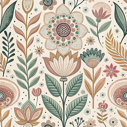 Nordic Bloom Pattern 3 Minky Fabric