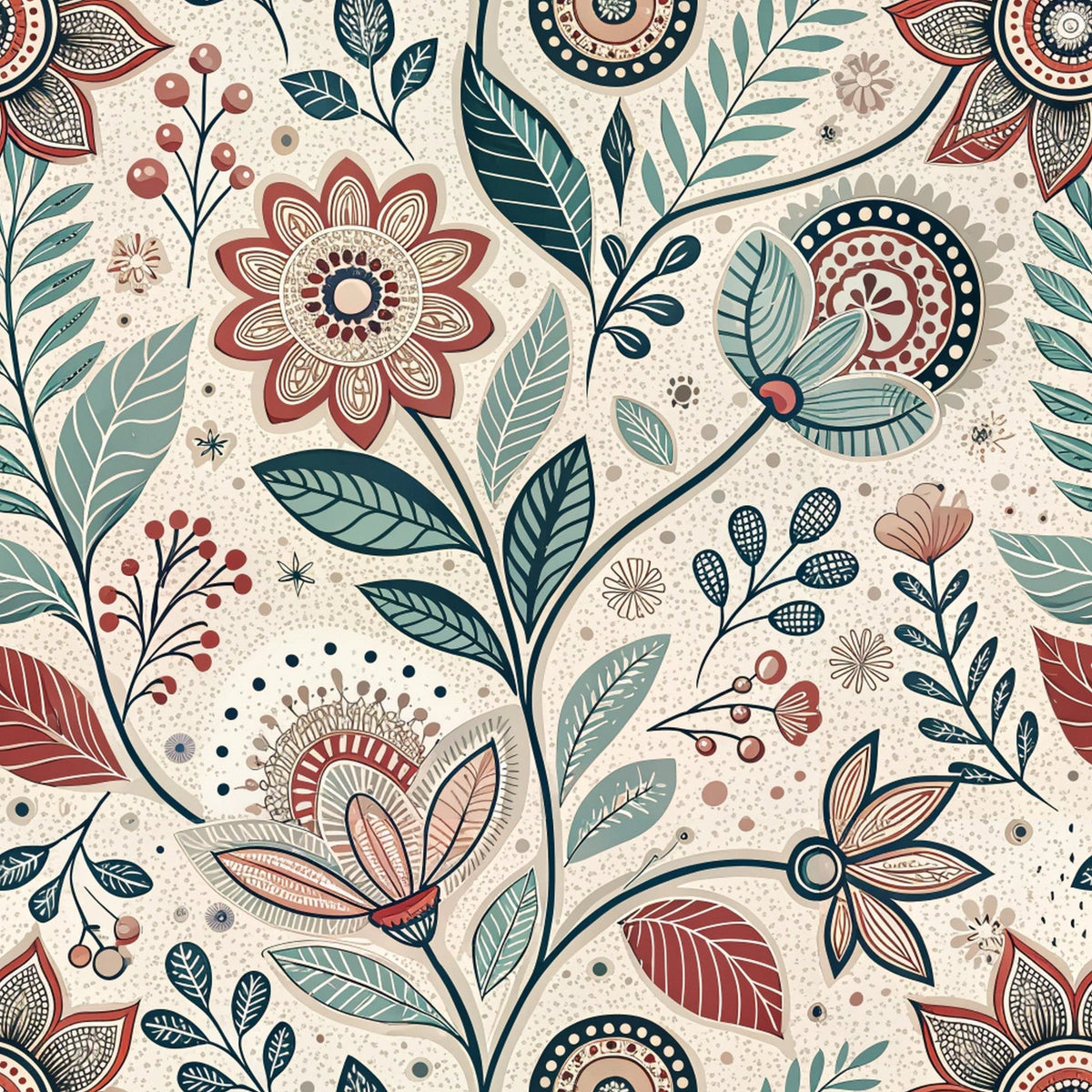 Nordic Bloom Pattern 4 Minky Fabric