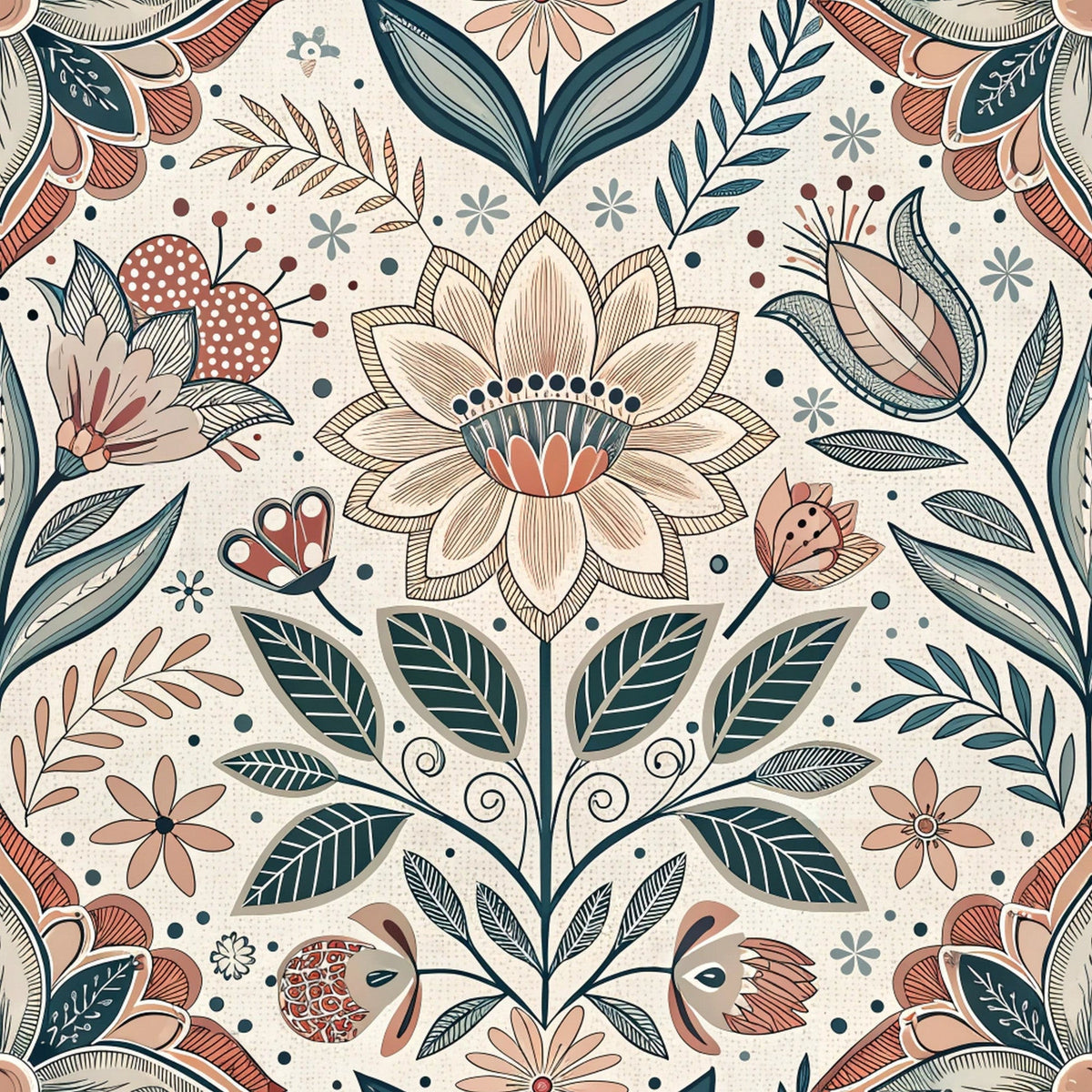 Nordic Bloom Pattern 5 Minky Fabric
