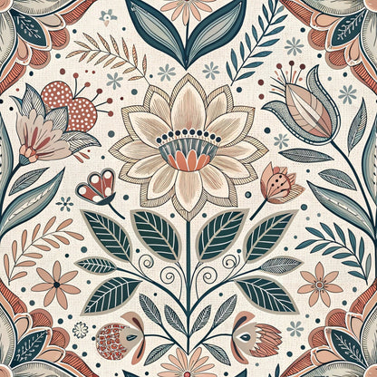 Nordic Bloom Pattern 5 Minky Fabric