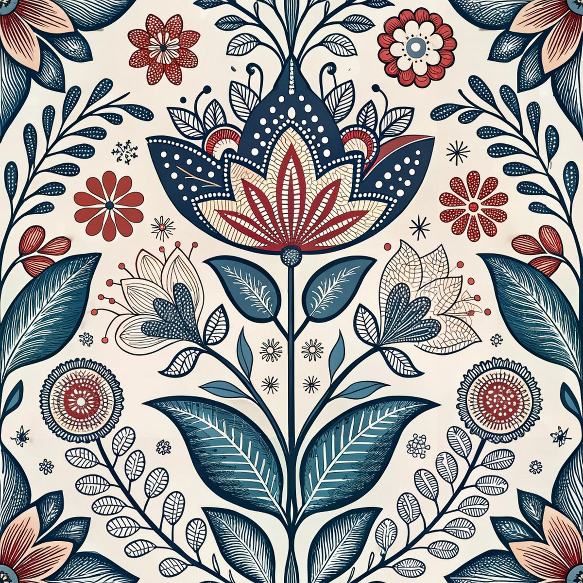 Nordic Bloom Pattern 6 Minky Fabric