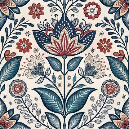 Nordic Bloom Pattern 6 Minky Fabric