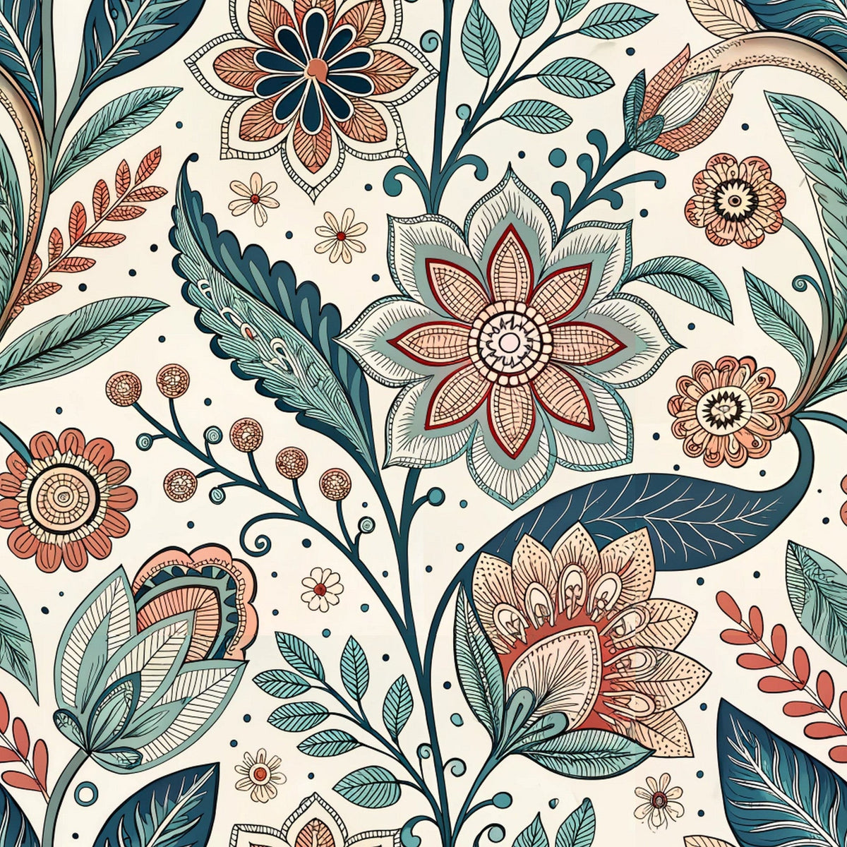 Nordic Bloom Pattern 7 Minky Fabric