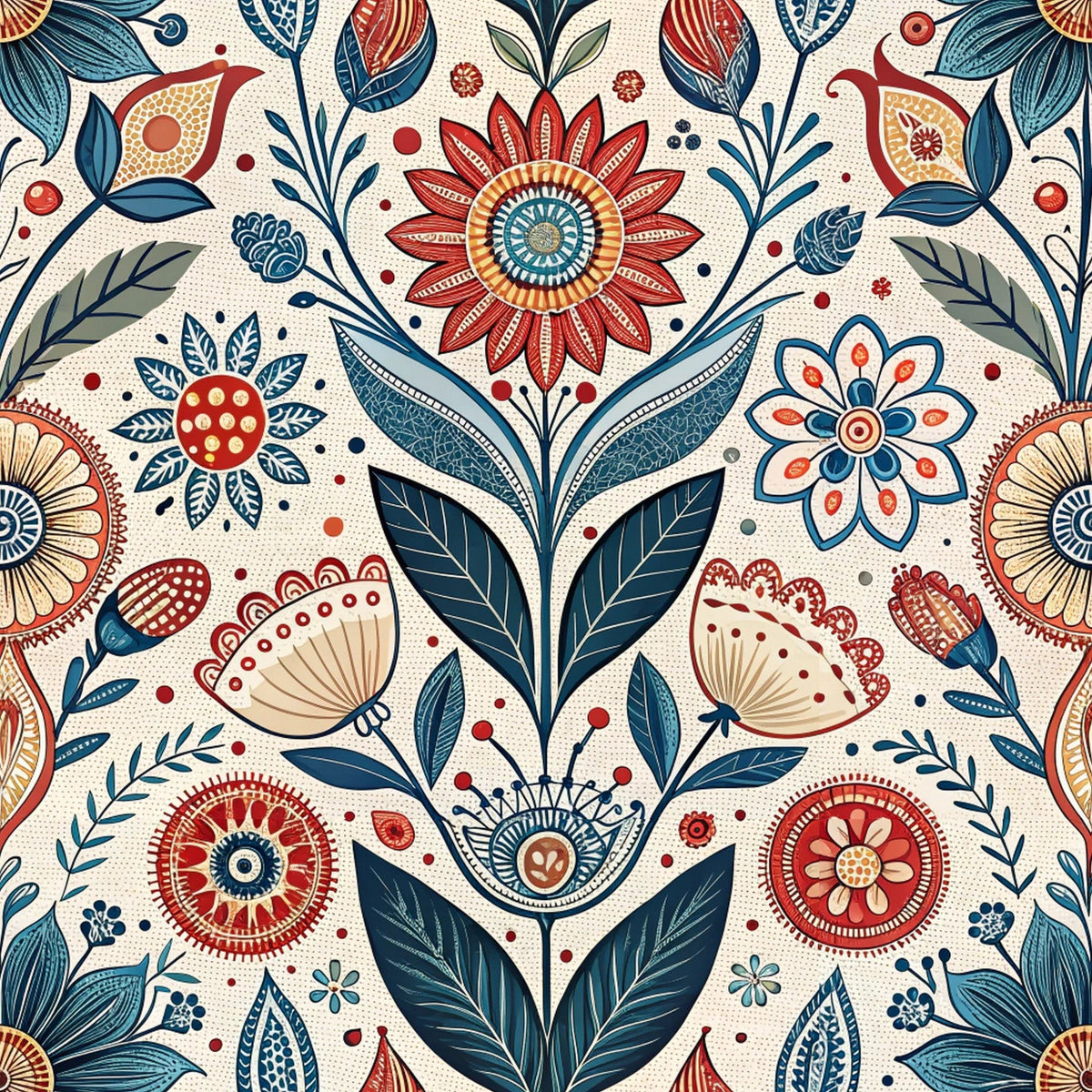 Nordic Bloom Pattern 8 Minky Fabric