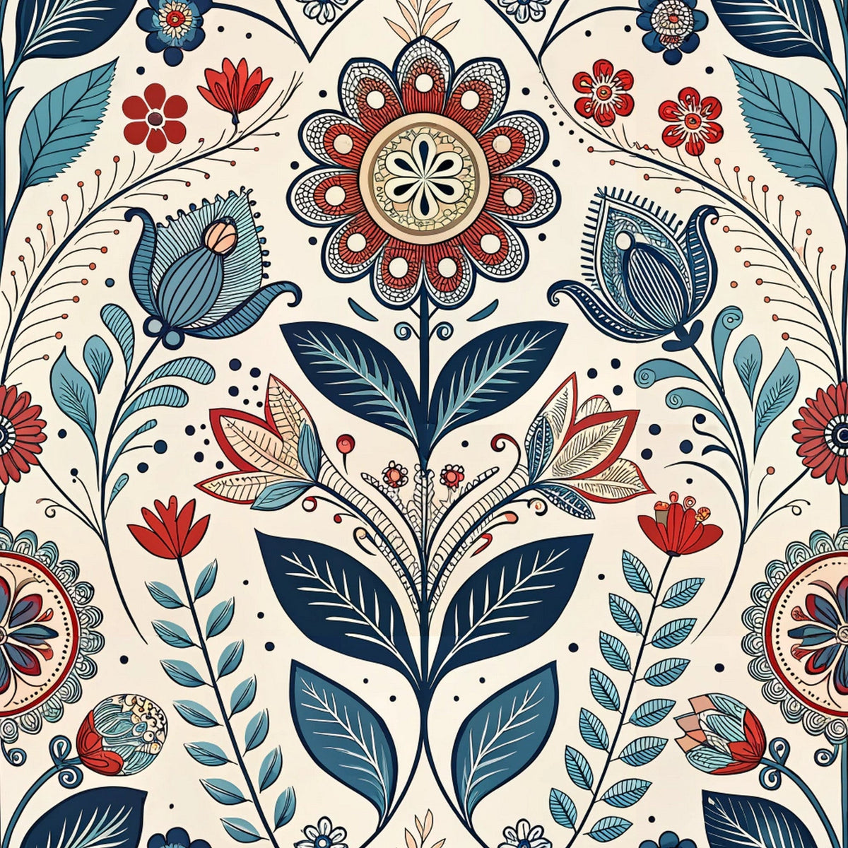 Nordic Bloom Pattern 9 Minky Fabric