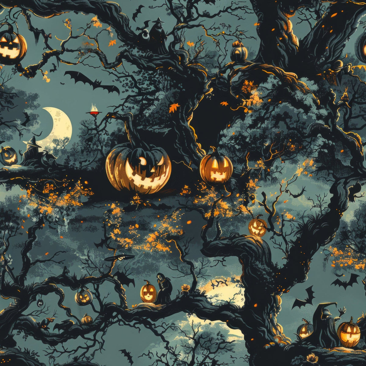 Pumpkin Hollow Pattern 1 Minky Fabric