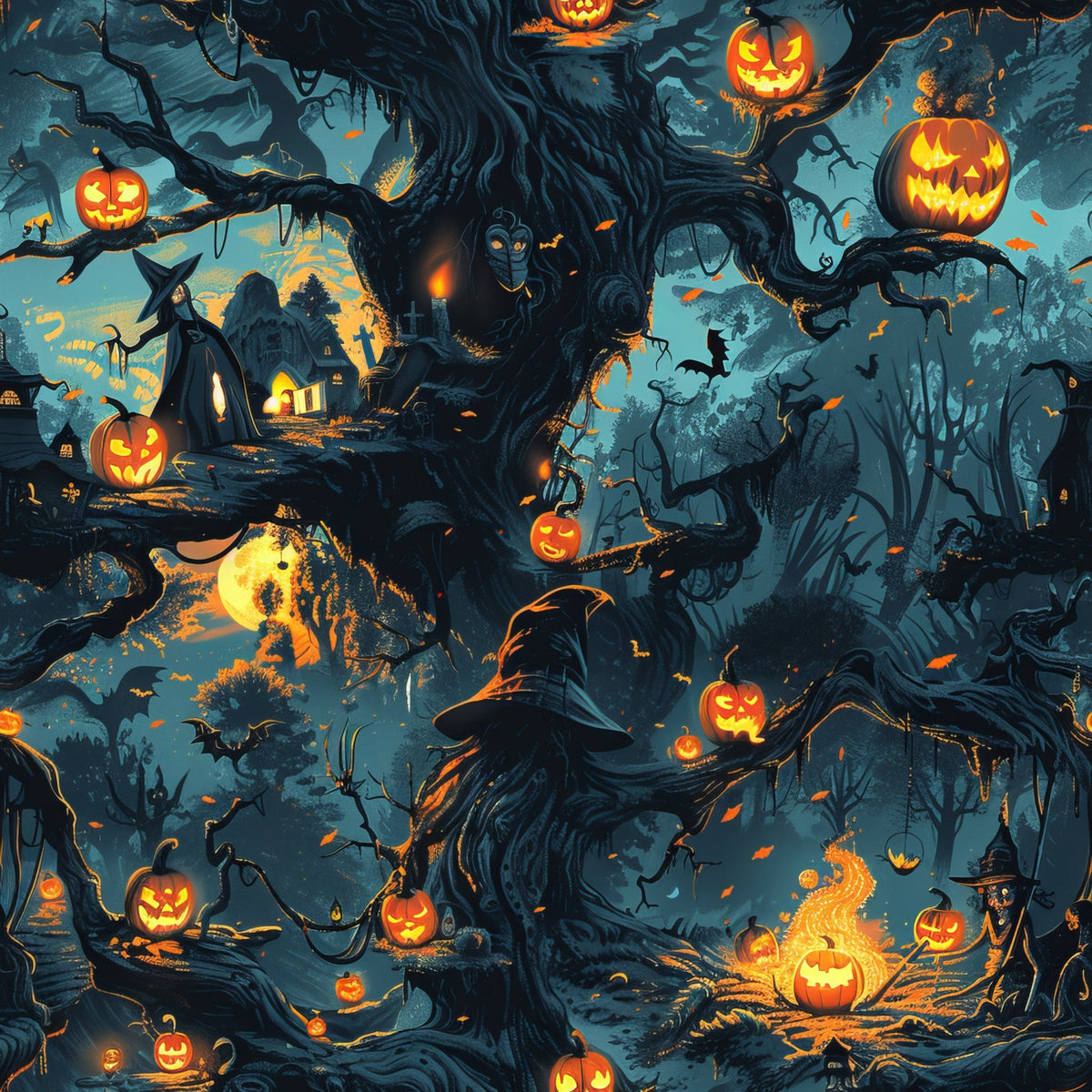 Pumpkin Hollow Pattern 3 Minky Fabric