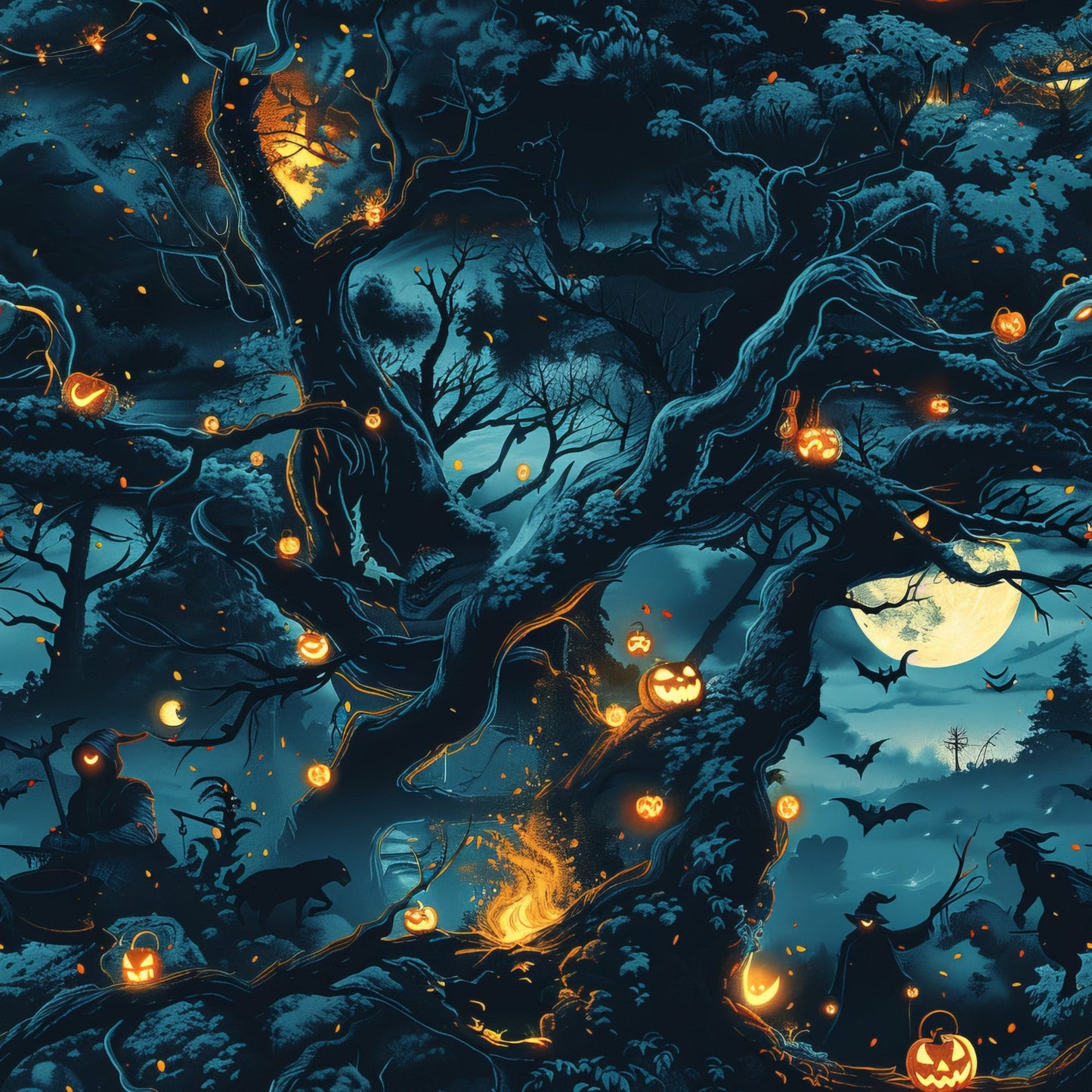Scary Forest Pattern 9 Quilting Cotton Fabric