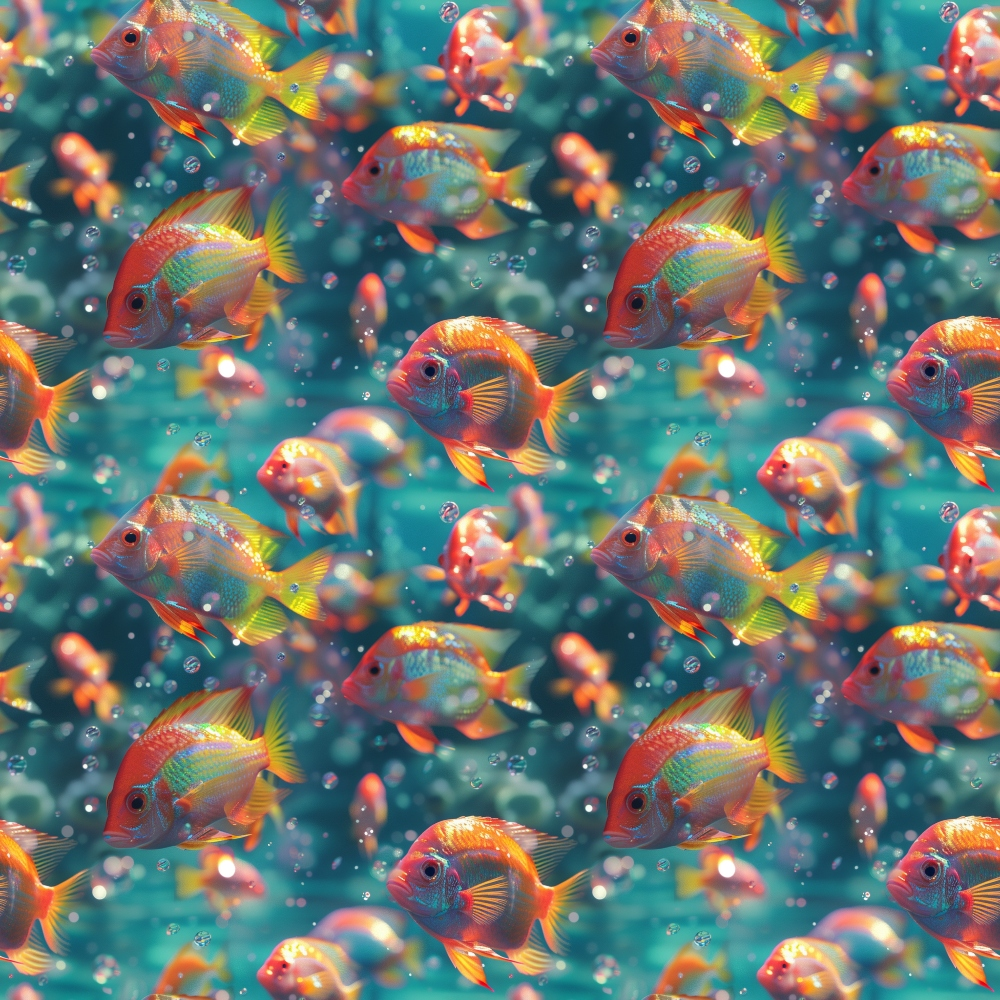 Rainbow Reef Pattern 1 Minky Fabric