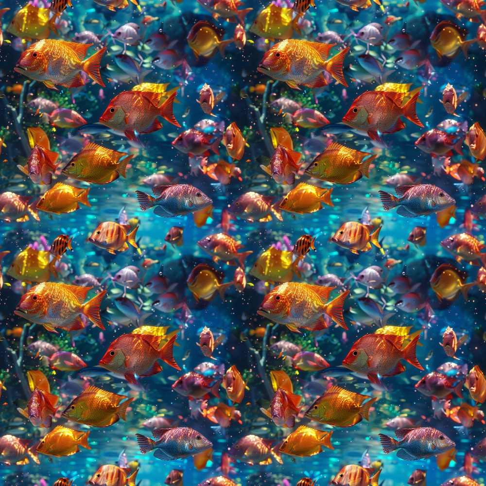 Rainbow Reef Pattern 2 Minky Fabric