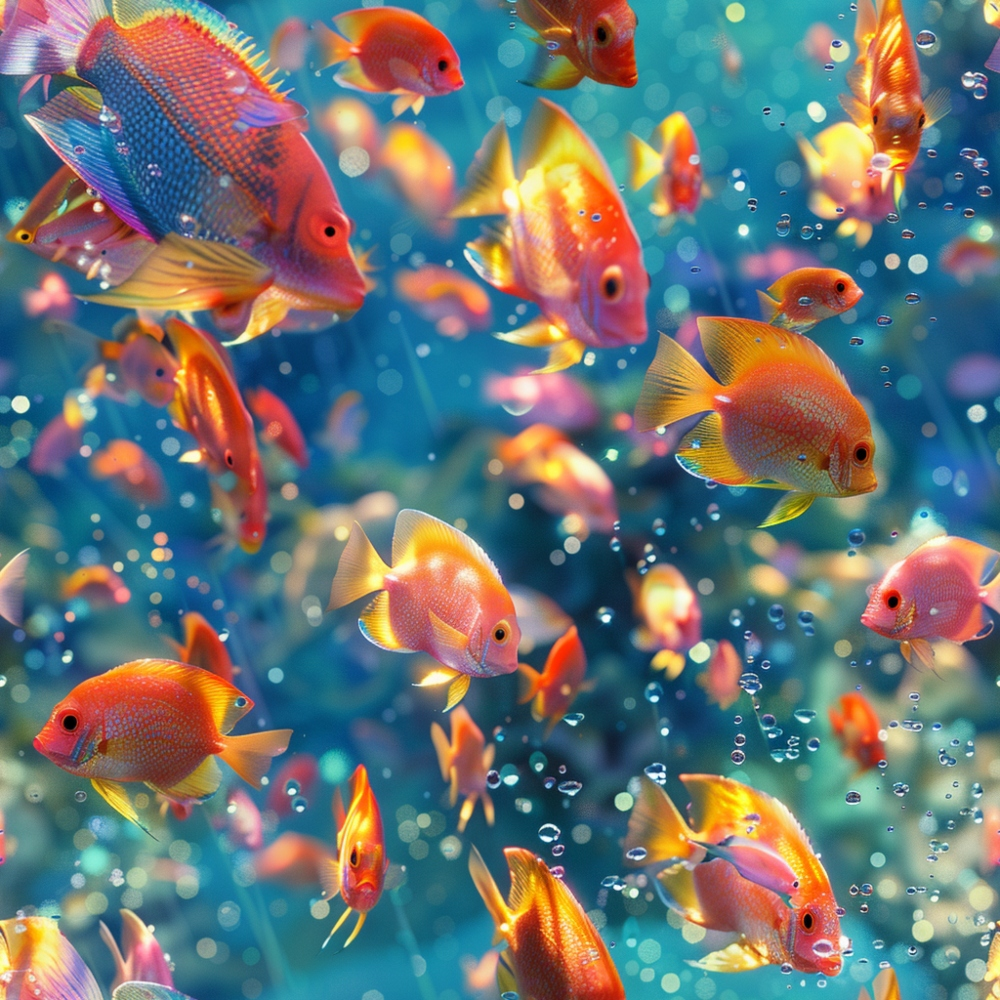 Rainbow Reef Pattern 3 Minky Fabric