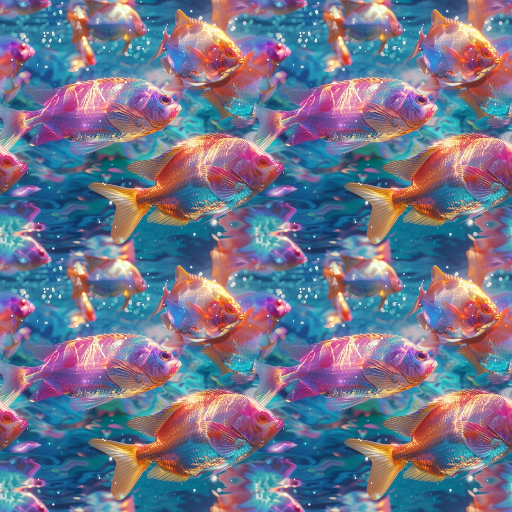 Rainbow Reef Pattern 4 Minky Fabric