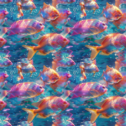 Rainbow Reef Pattern 4 Minky Fabric