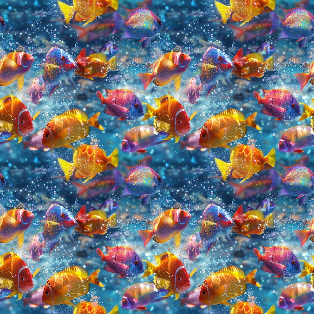 Rainbow Reef Pattern 6 Minky Fabric