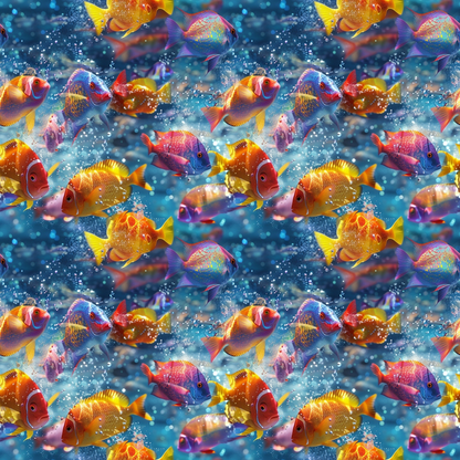 Rainbow Reef Pattern 6 Minky Fabric