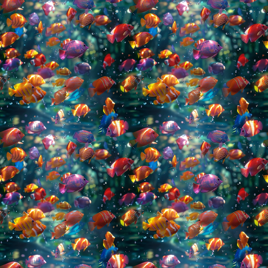 School of Fish Pattern 7 Quilting Cotton Fabric
