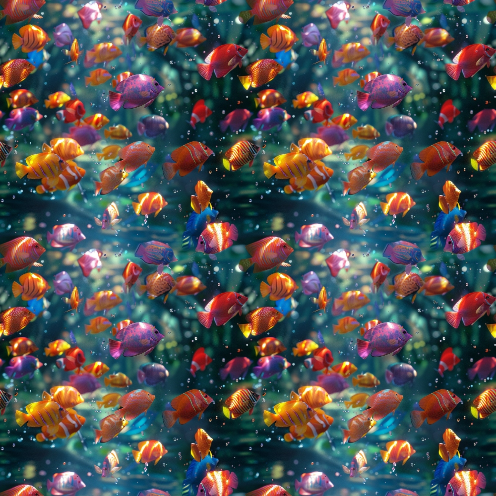 Rainbow Reef Pattern 7 Minky Fabric