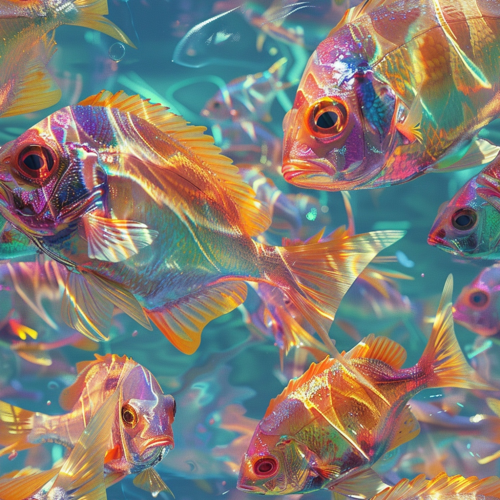 Rainbow Reef Pattern 8 Minky Fabric