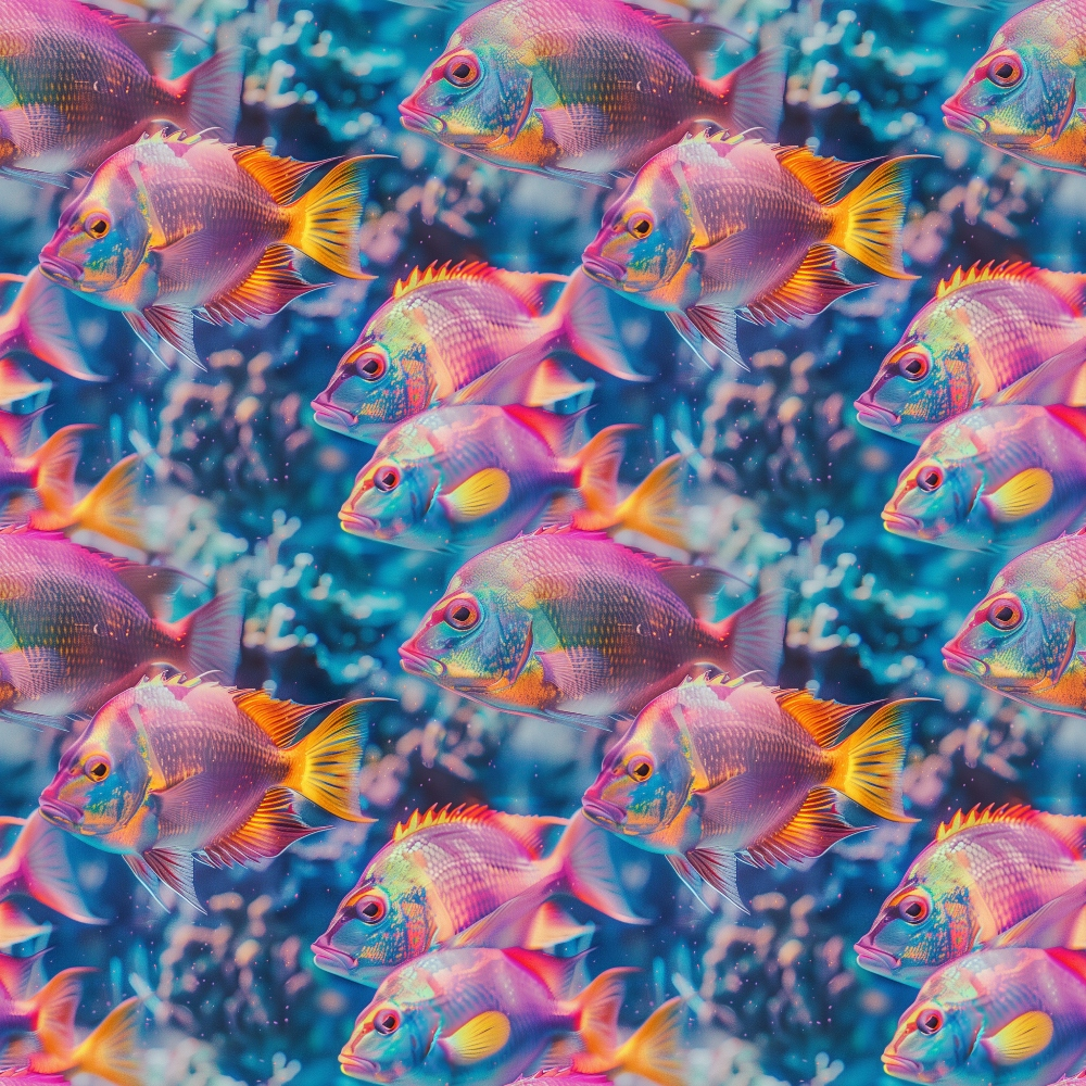 Rainbow Reef Pattern 9 Minky Fabric
