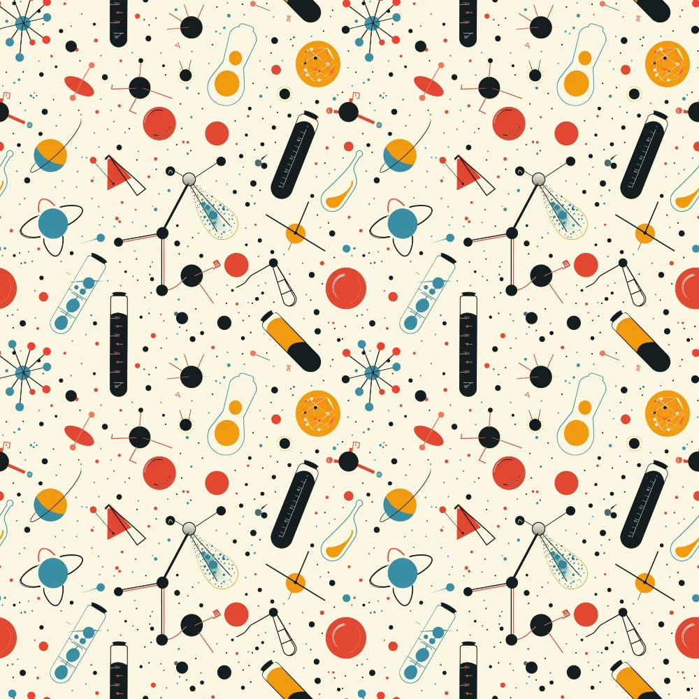Retro Lab Pattern 10 Minky Fabric