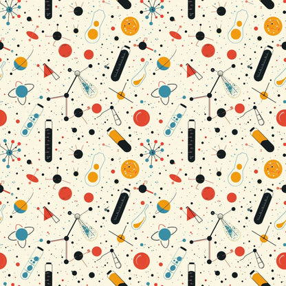 Retro Lab Pattern 10 Minky Fabric