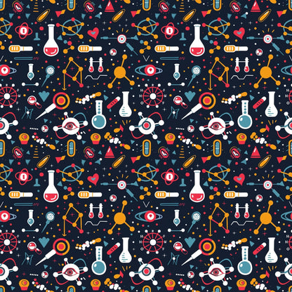 Science Kit Pattern 12 Quilting Cotton Fabric