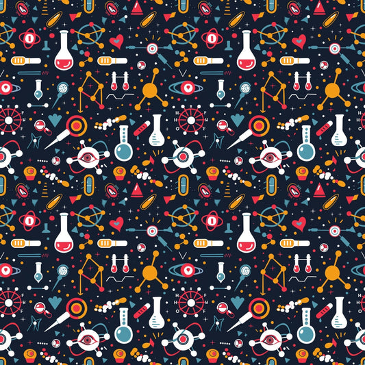 Science Kit Pattern 12 Quilting Cotton Fabric