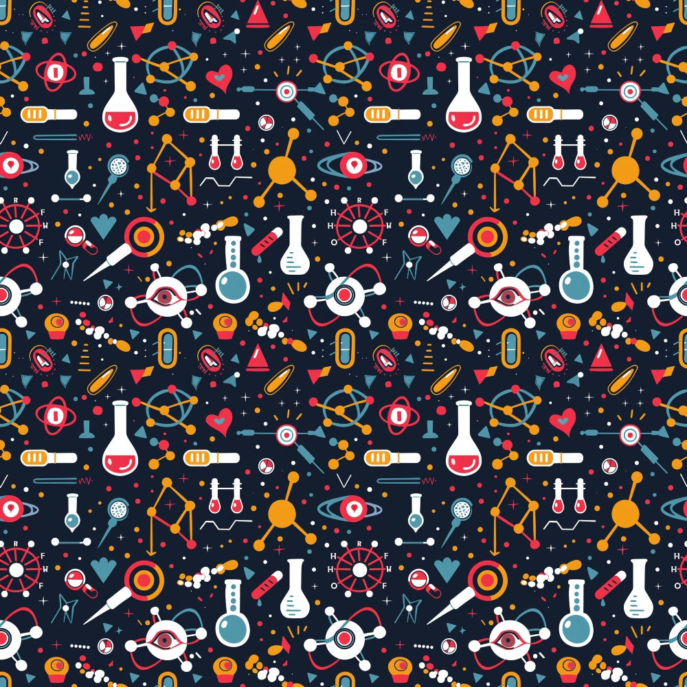 Retro Lab Pattern 12 Minky Fabric