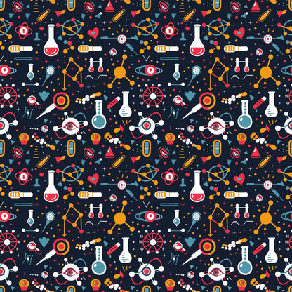Retro Lab Pattern 12 Minky Fabric