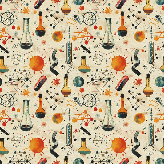 Science Kit Pattern 13 Quilting Cotton Fabric