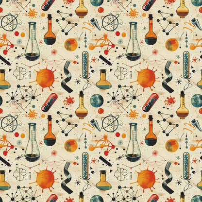 Retro Lab Pattern 13 Minky Fabric