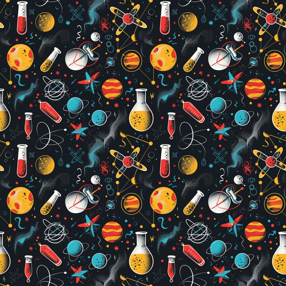 Retro Lab Pattern 14 Minky Fabric