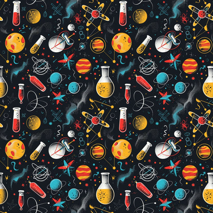 Retro Lab Pattern 14 Minky Fabric