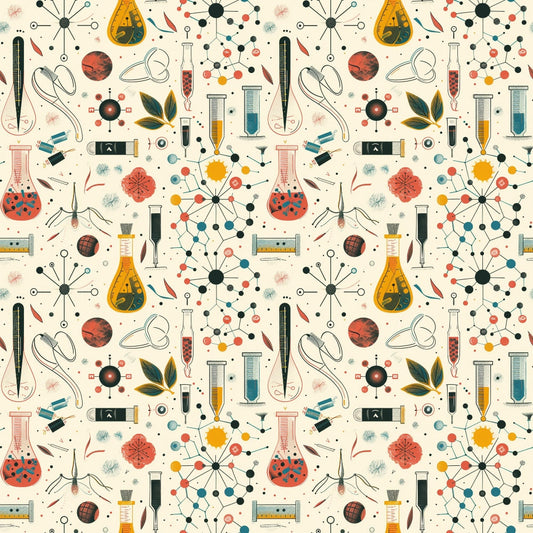 Science Kit Pattern 15 Quilting Cotton Fabric