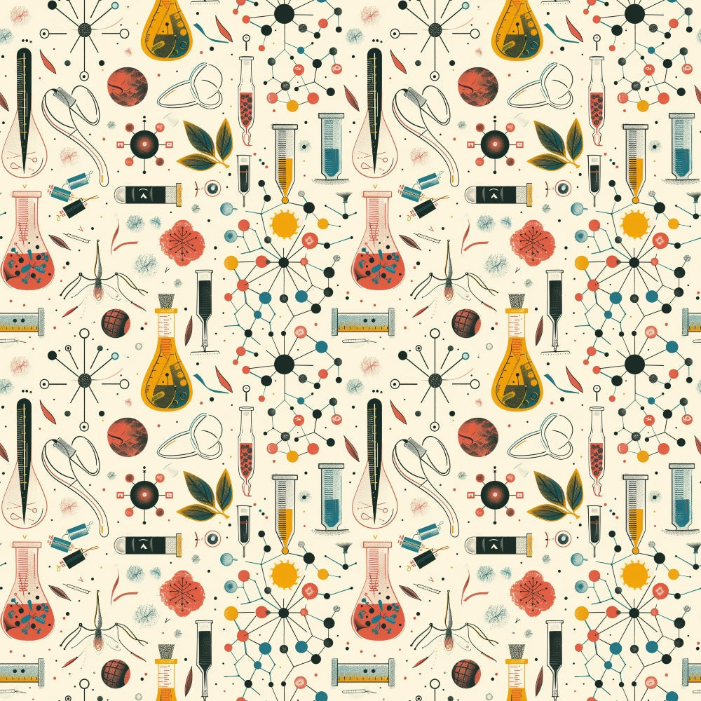 Retro Lab Pattern 15 Minky Fabric