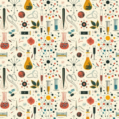 Retro Lab Pattern 15 Minky Fabric