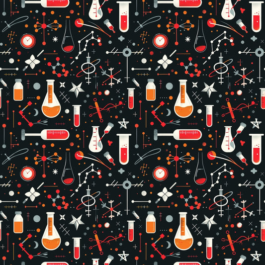 Science Kit Pattern 16 Quilting Cotton Fabric