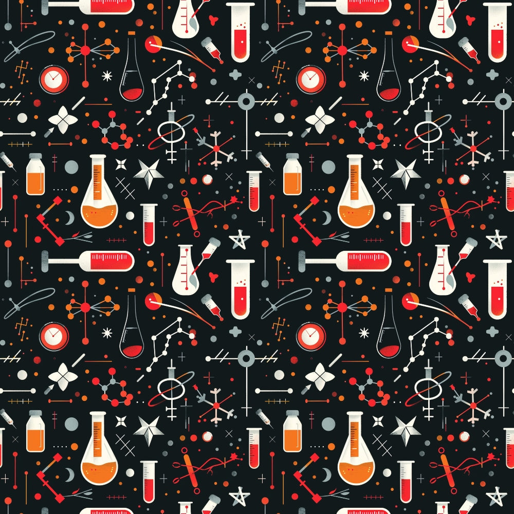 Retro Lab Pattern 16 Minky Fabric