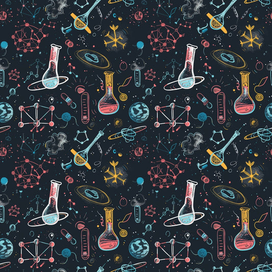 Science Kit Pattern 17 Quilting Cotton Fabric
