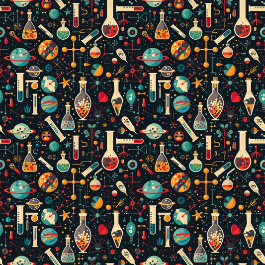 Science Kit Pattern 18 Quilting Cotton Fabric