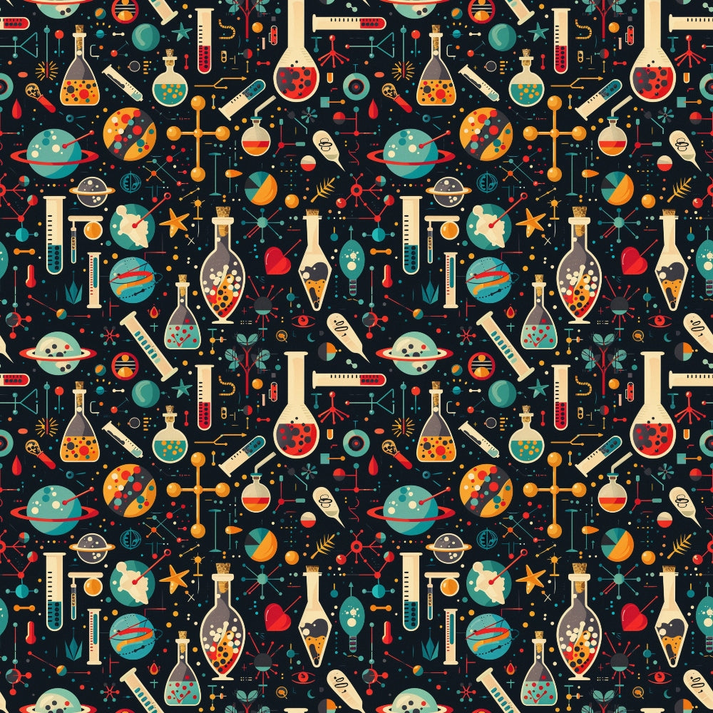 Retro Lab Pattern 18 Minky Fabric