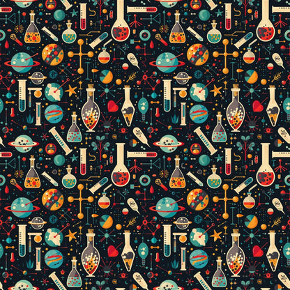 Retro Lab Pattern 18 Minky Fabric