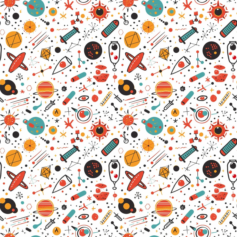 Retro Lab Pattern 1 Minky Fabric