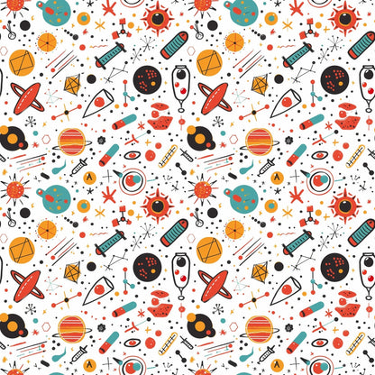 Retro Lab Pattern 1 Minky Fabric